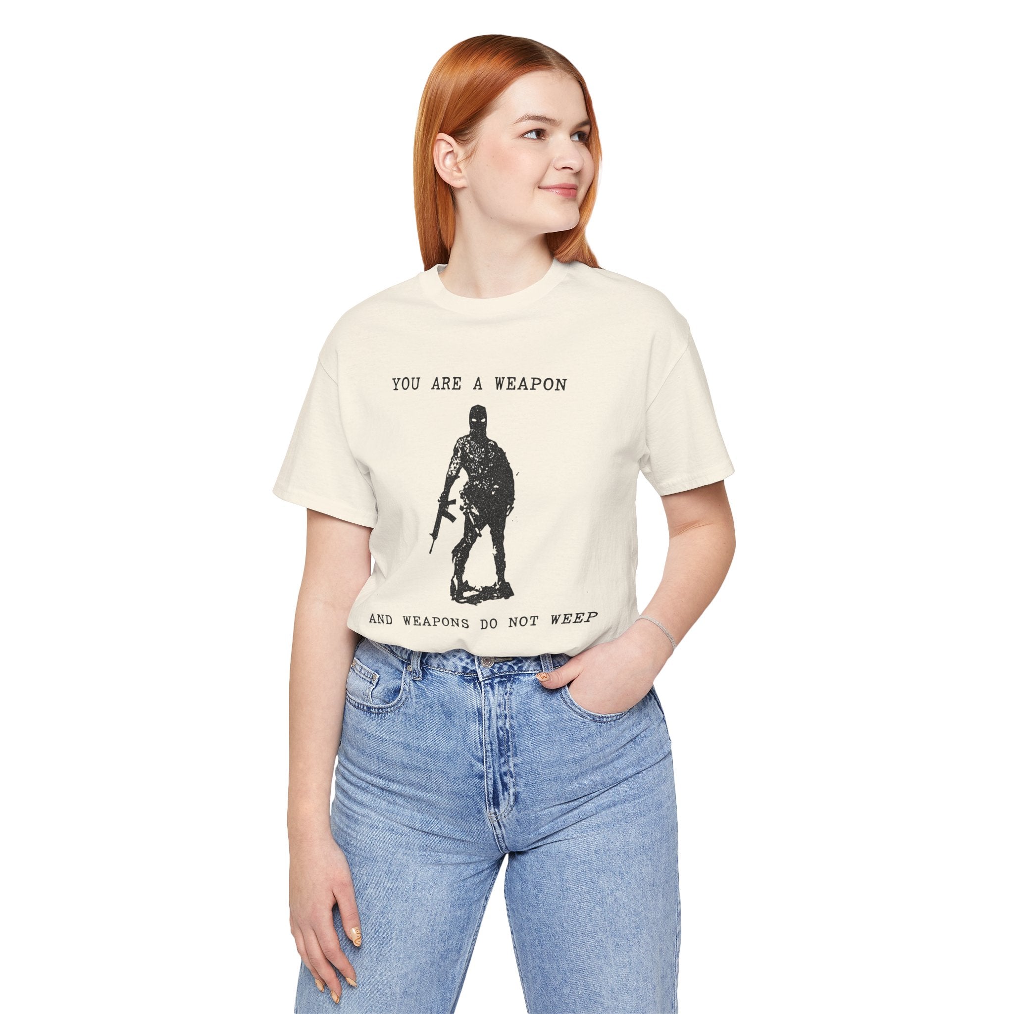 WEAPONS DO NOT WEEP Unisex Jersey Tee