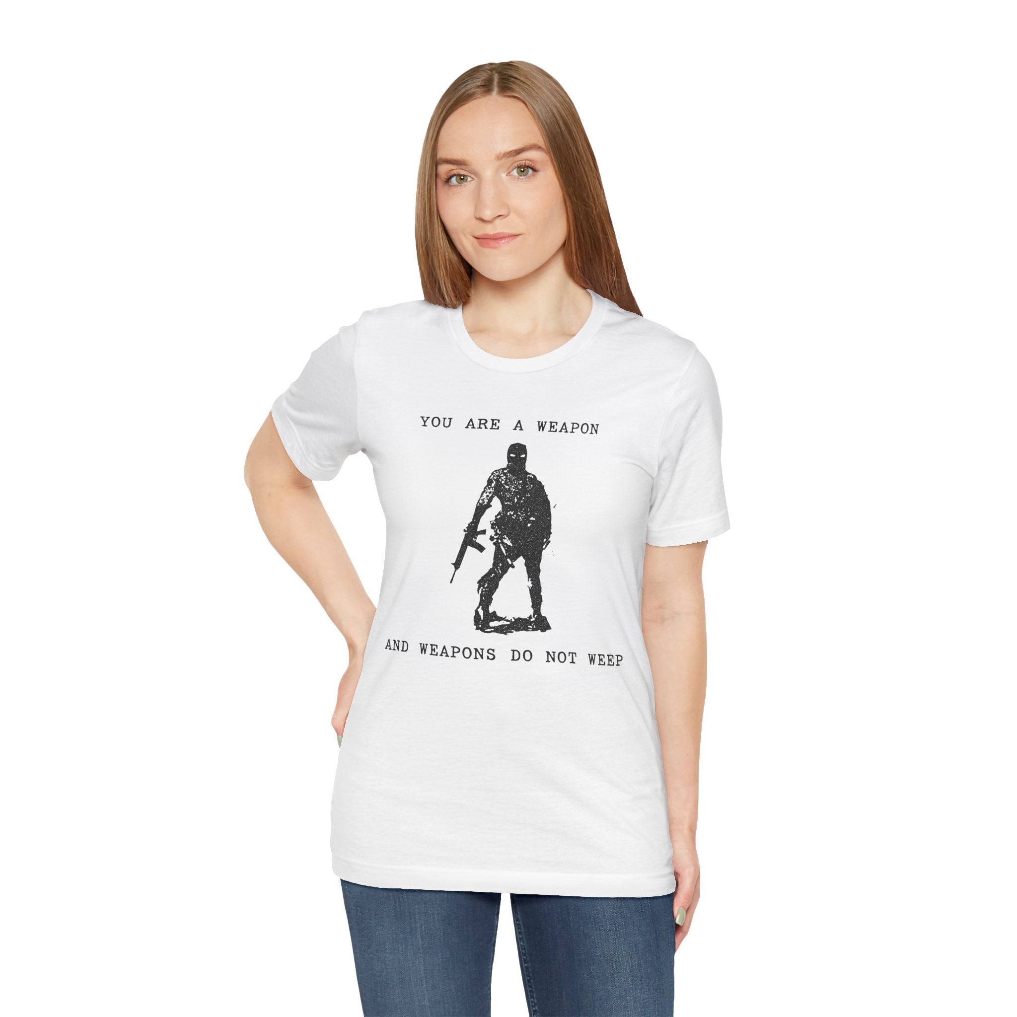 WEAPONS DO NOT WEEP Unisex Jersey Tee