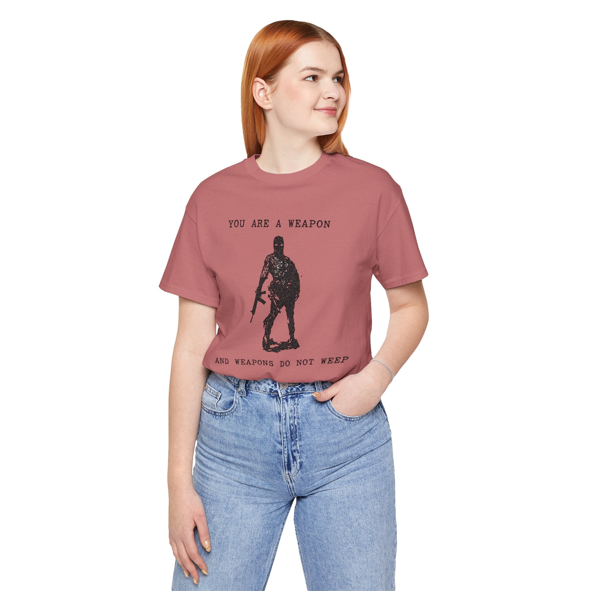 WEAPONS DO NOT WEEP Unisex Jersey Tee