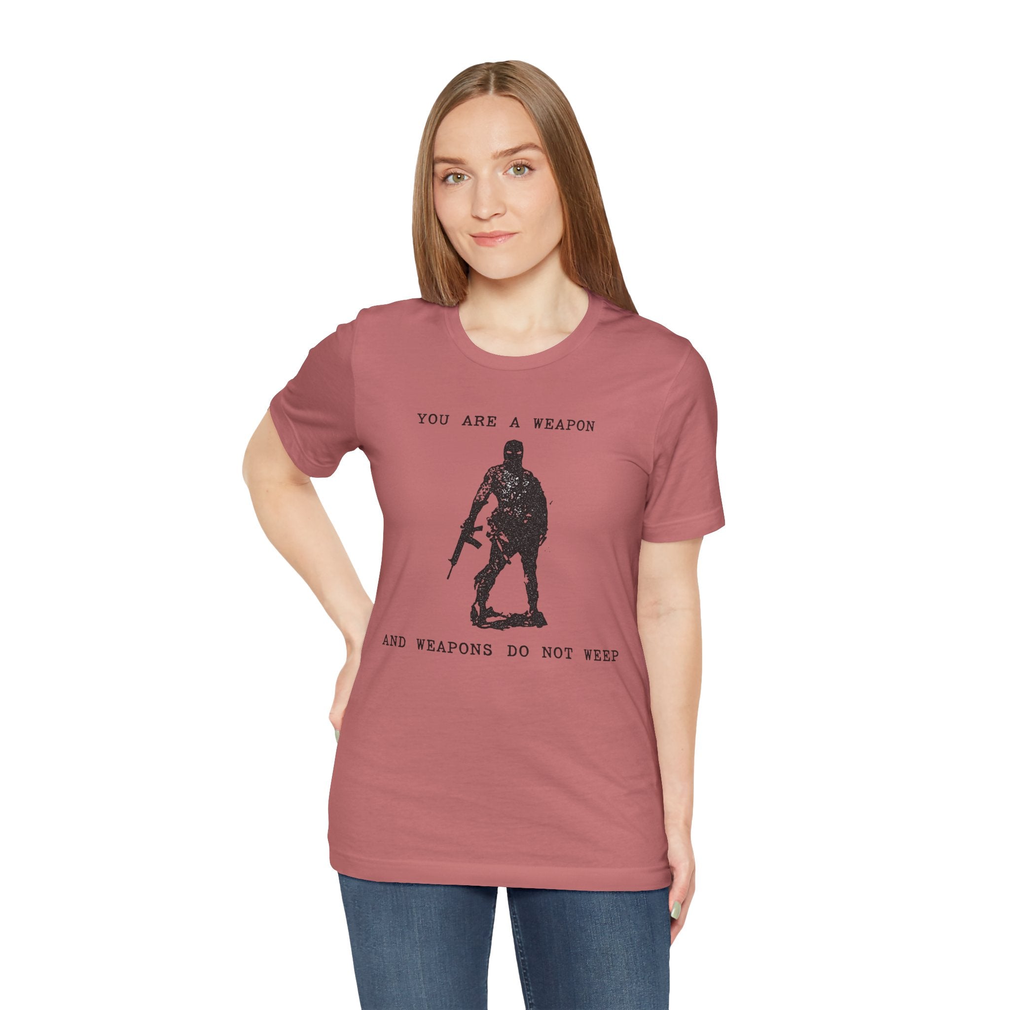 WEAPONS DO NOT WEEP Unisex Jersey Tee